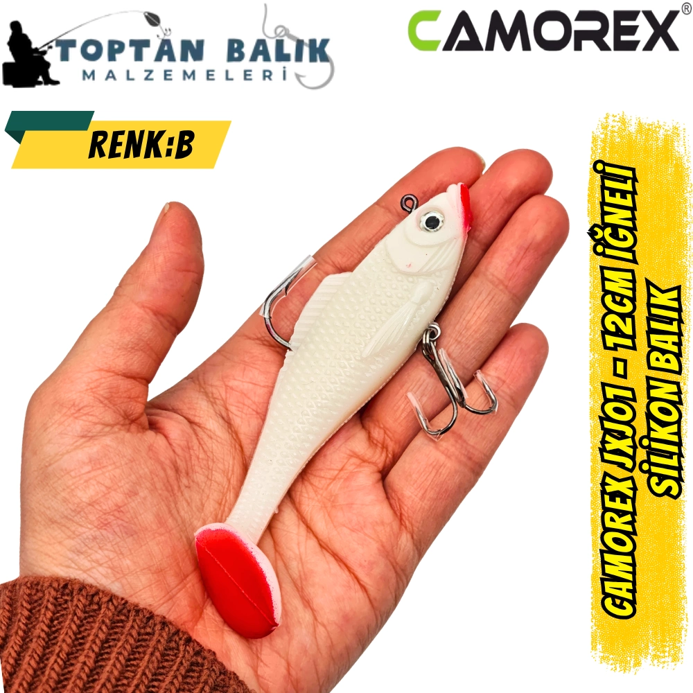 Camorex JXJ01 12cm 2'li İğneli Silikon Balık (Renk: B)